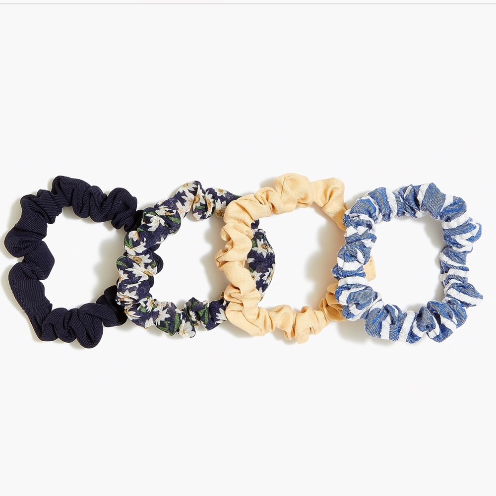 J.Crew Women's Scrunchie Daisy Striped 4 Pack Set